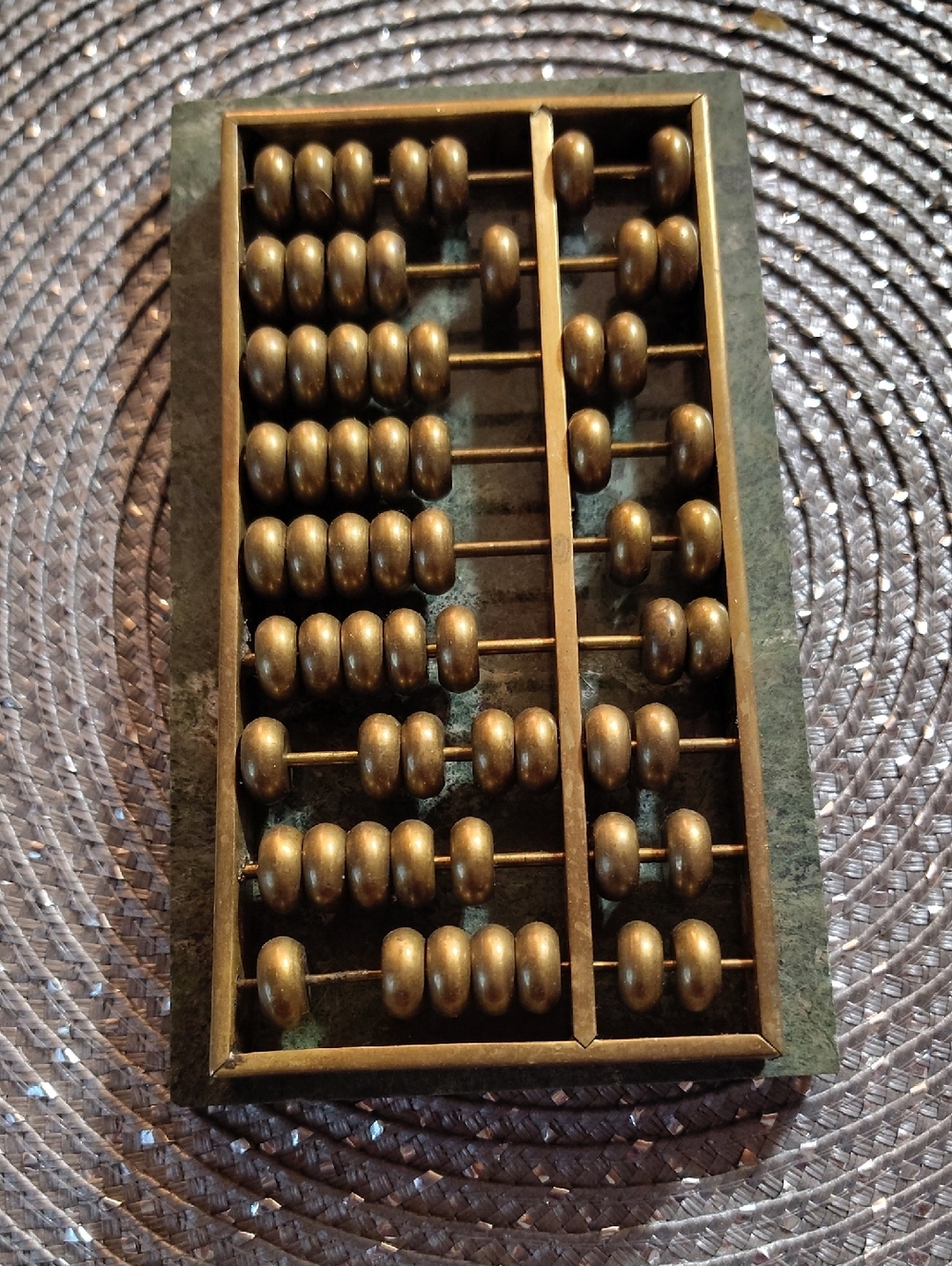 Vintage Brass Abacus - Metallic Gold Tones